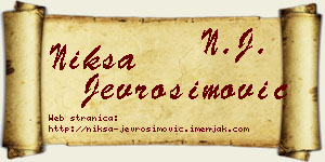 Nikša Jevrosimović vizit kartica